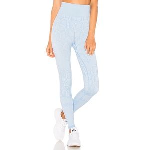Varley Quincy High Rise Legging in Sky Blue Snake